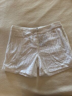 Tommy Bahama White Crochet Lace Bermuda Shorts